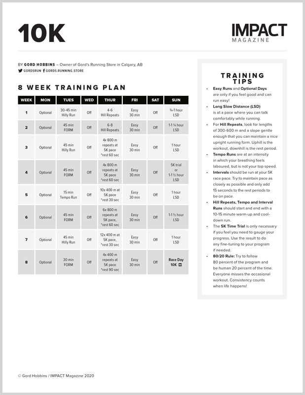 Training Schedule