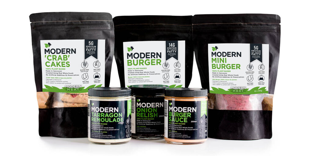 Modern Meat Plant-Based Burgers, Crab Cakes & Sauces
