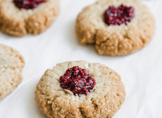 Raspberry Chia Jam Thumbprint Cookies