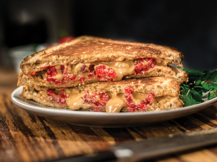 Grilled Peanut Butter and Raspberry Sandwich