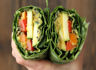 Wild Rice and Hummus Collard Wraps