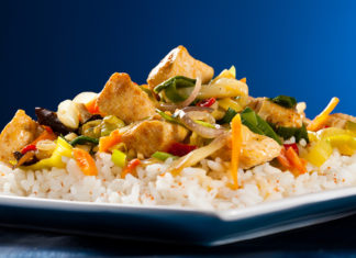 Chicken and Vegetables Over Rice