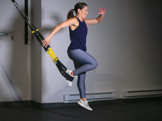 Suspension Double Lunge to Burpee with a Push-up