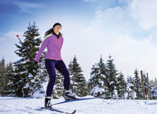 Woman Crosscountry Skiing