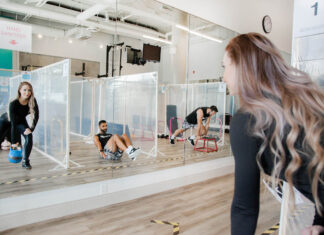 Plexiglass dividers for fitness studios and gyms like Fit in 30 Minutes