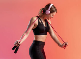 Woman Exercising With Headphones