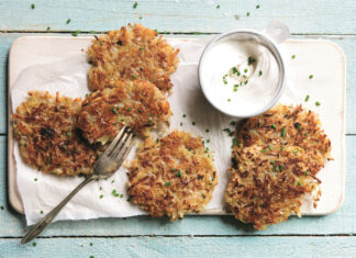 Killer Crispy Latkes with Sour Cream & Chives