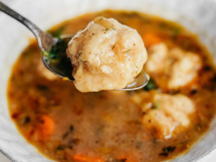Vegetable Soup with Vegan Dumplings