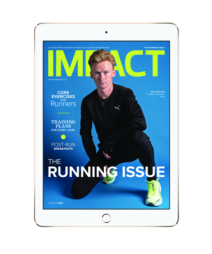 Rory Linkletter on the cover of IMPACT Magazine's 2023 Running Issue
