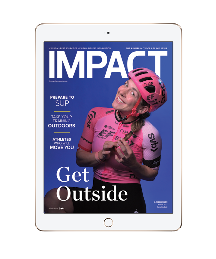 Alison Jackson Canadian cyclist on the cover on IMPACT Magazine