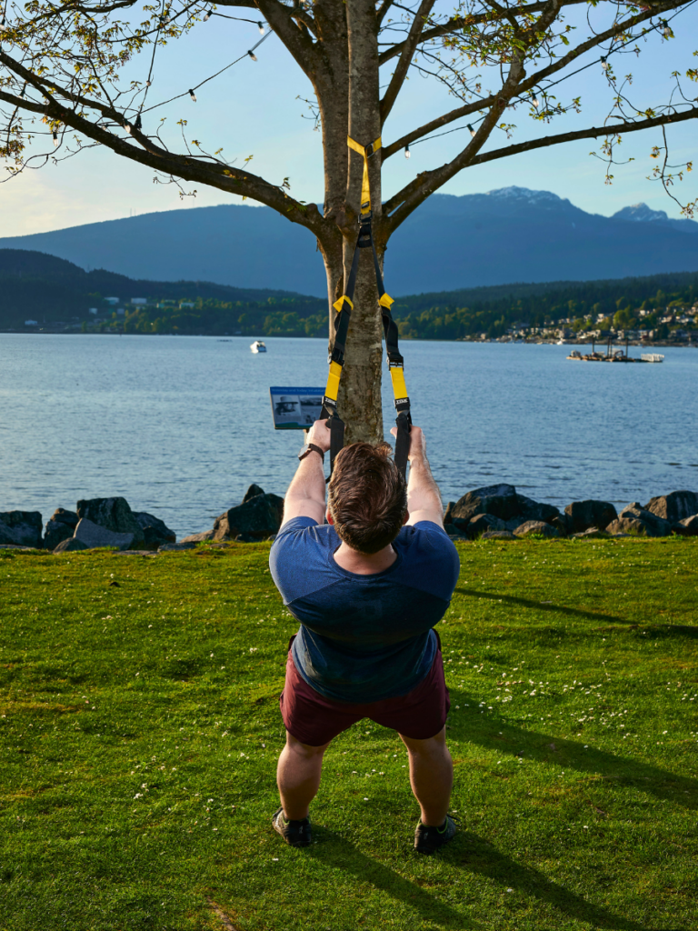 Sean Allt, Canada's Top Fitness Trainer, does TRX workout outside