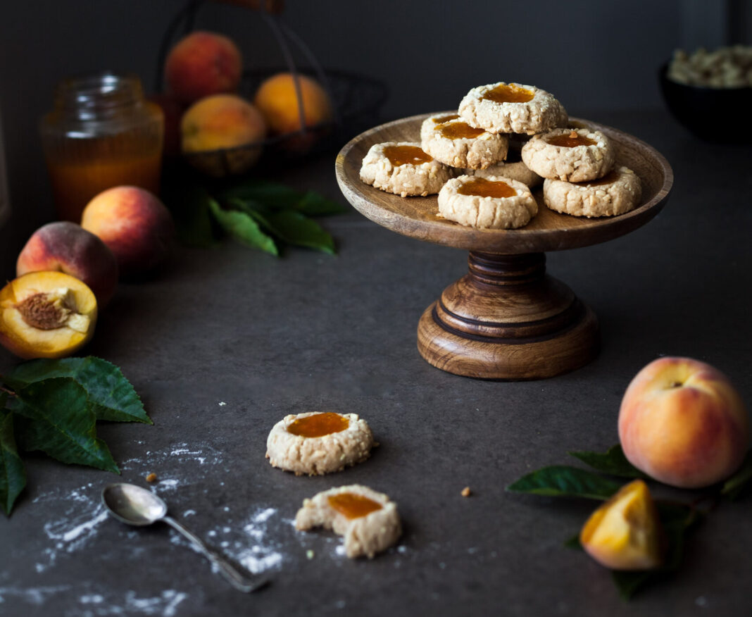 Peach thumbprint cookies