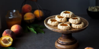 Peach thumbprint cookies