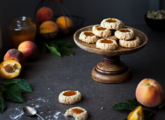 Peach thumbprint cookies