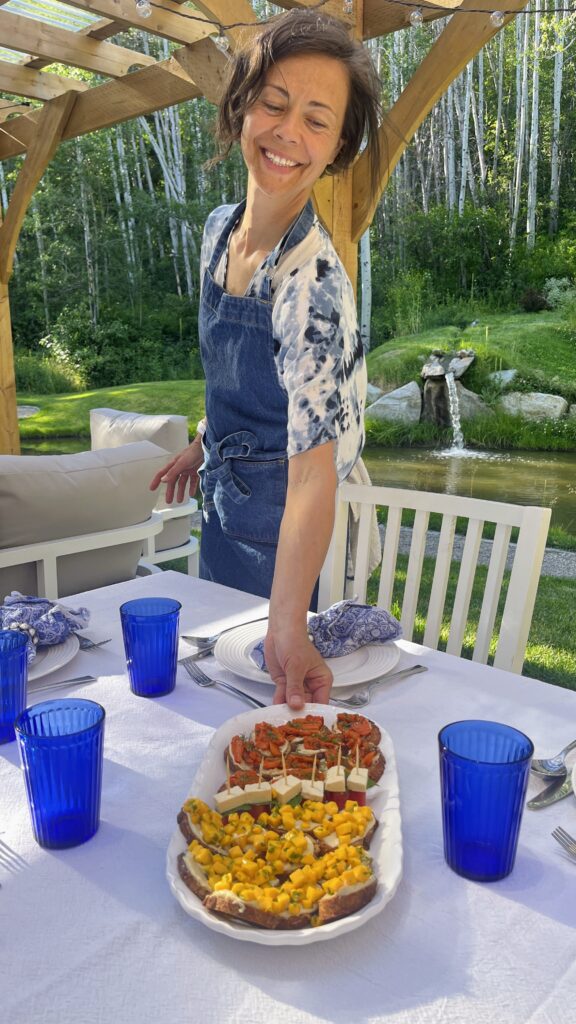 Zuzana Fajkusova serves food