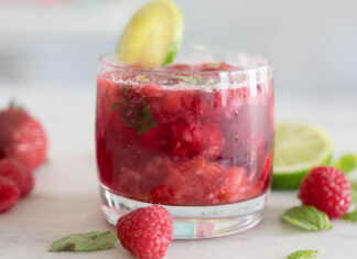 Mixed Berry Kombucha Mojito Mocktail