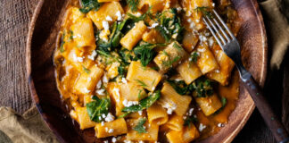 Butternut Squash and Spinach Rigatoni with Feta and Dill