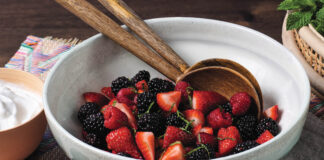 Quick Macerated Berries with Mint & Coconut Whip